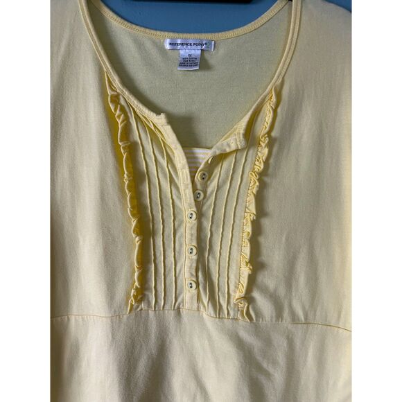 Reference Point 2 yellow short sleeve cotton top decorative front size 1XL - Picture 3 of 4